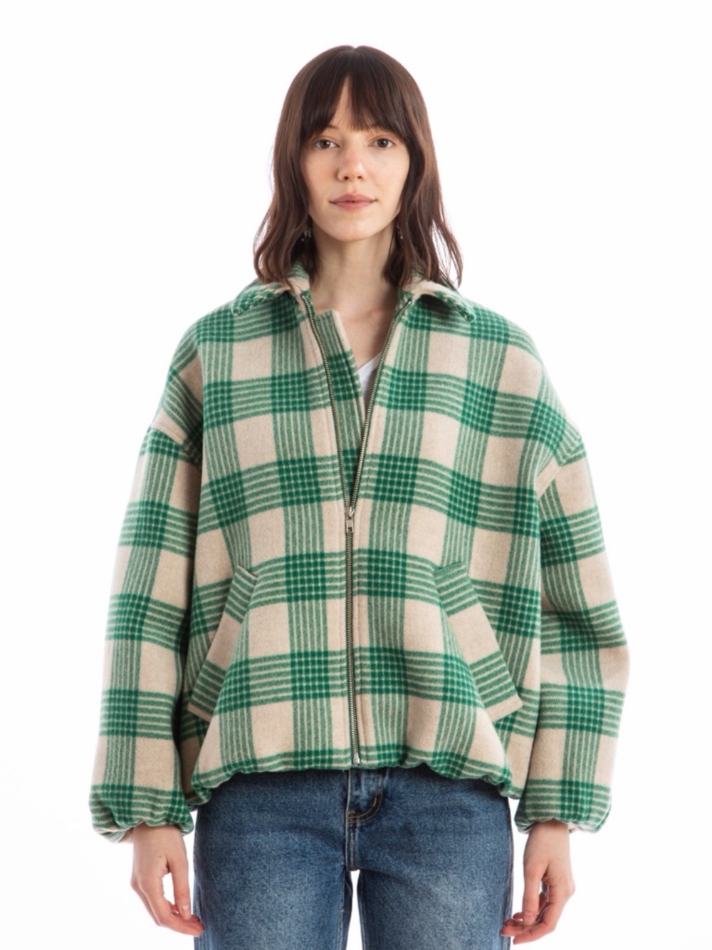 No.6 Wicke Bomber Beige and Green Size Small